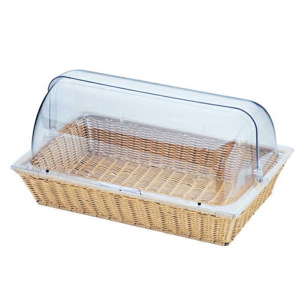 ベーカリーバスケット ポリカハーフトップカバー角付 BB-409-IV(2点セット商品 カバー・バスケット)【バレンタイン 手作り】【ECJ】