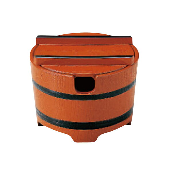 A　桶型ガリ入れ　朱木目天黒 O-3-79【ECJ】