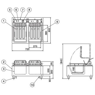 押切電機 スウィング式 電気フライヤー OFS-400W 720×600×800【電気式フライヤー からあげ 業務用 電気フライヤー 天ぷら フライヤー 揚げ物 揚げ機械 人気 フライド ポテト フライやー 電気揚げ物器 とんかつ】【メーカー直送/後払い決済不可】【ECJ】