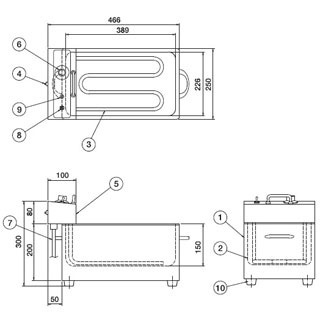 【業務用】押切電機 ミニタイプ 電気卓上フライヤー OFT-140B 250×466×300【 メーカー直送/後払い決済不可 】