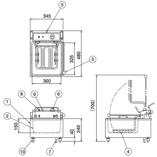 押切電機 ミニタイプ 電気卓上フライヤー OFT-300 345×480×336【電気式フライヤー からあげ 業務用 電気フライヤー 天ぷら フライヤー 揚げ物 揚げ機械 人気 フライド ポテト フライやー 電気揚げ物器 とんかつ】【メーカー直送/後払い決済不可】【ECJ】