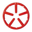 【まとめ買い10個セット品】フェール 鉄鋳物製ミニ五徳(ホーロー加工)レッド【ECJ】(2)