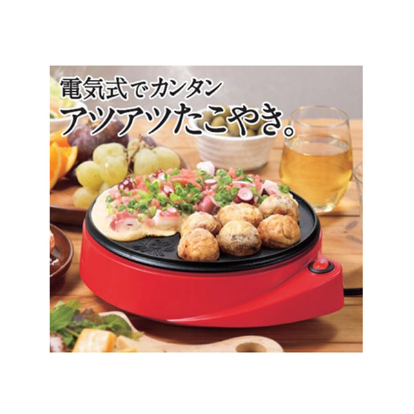 たこパー日和II 電気式たこ焼き器18穴＆おやつDEっSE たこ焼き小物4点セット【ECJ】