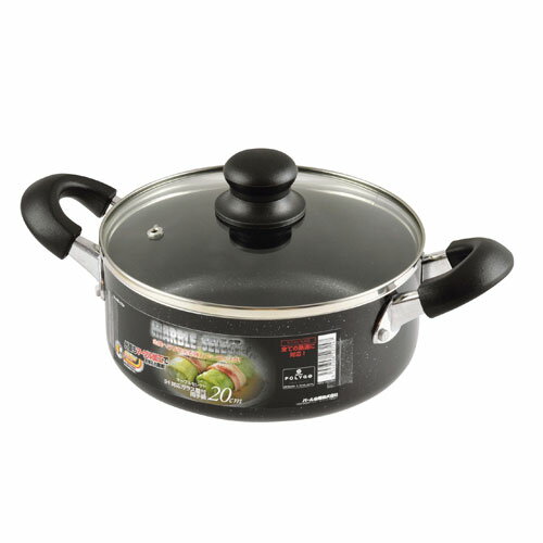 Stock Pots - マーブルセレクト IH対応ガラス蓋付両手鍋20cm【ECJ】