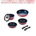 スタックプラス ブルーダイヤモンドコートIH対応クックウェア7点セットA(レッド)【ECJ】