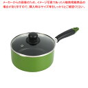 ニューフォア ふっ素加工IH対応ガラス蓋付片手鍋18cm(グリーン)【ECJ】