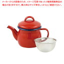ジャストサイズ ホーローティーポット(茶こし付)580ml(レッド) 【ECJ】