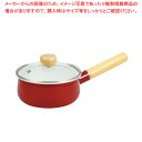 ジャストサイズ IH対応ホーローガラス蓋片手鍋15cm(レッド) 【ECJ】