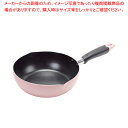 ふっ素加工IH対応目盛付料理フライパン22cm(ピンク) 【ECJ】