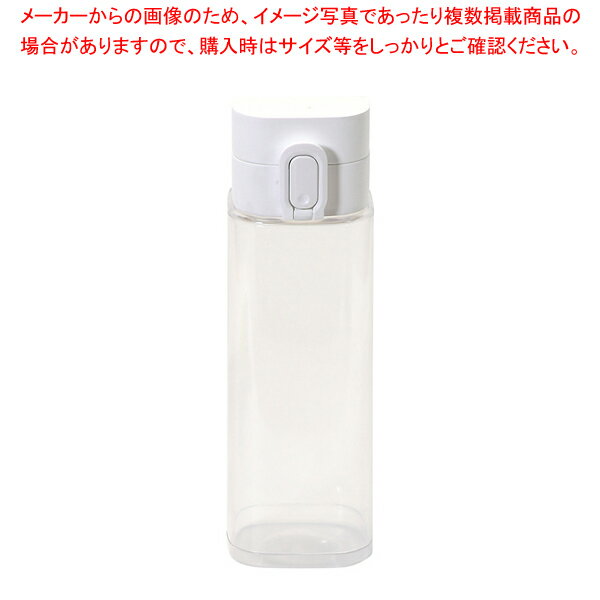 スクエアPCワンタッチウォーターボトル500(ホワイト) 【ECJ】