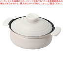 軽量ふっ素加工IH対応土鍋風卓上鍋18cm(ホワイト)【ECJ】
