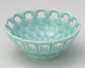 Rakuten - 【まとめ買い10個セット品】和食器 ツ017-038 深青海青磁透し刺身鉢【キャンセル/返品不可】【ECJ】