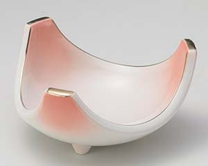 【まとめ買い10個セット品】和食器 ミ017-408 ピンク三ツ切刺身鉢【キャンセル/返品不可】【ECJ】