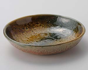 【まとめ買い10個セット品】和食器 ロ020-068 黄瀬戸織部刺身鉢【キャンセル/返品不可】【ECJ】