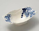 【まとめ買い10個セット品】和食器 ミ028-048 手書き絵瀬戸ぶどう舟形盛鉢【キャンセル/返品不可】【ECJ】