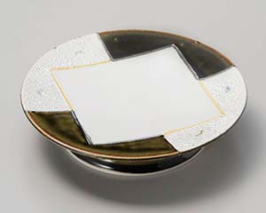 【まとめ買い10個セット品】和食器 オ025-048 条根織部銀彩高台皿【キャンセル/返品不可】【ECJ】