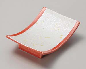 【まとめ買い10個セット品】和食器 ミ031-028 渕赤黄とばし アーチ皿【キャンセル/返品不可】【ECJ】