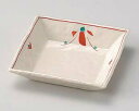 【まとめ買い10個セット品】和食器 ユ036-138 赤絵花正角浅鉢【キャンセル/返品不可】【ECJ】