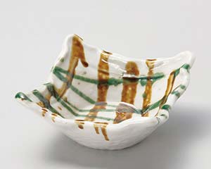 【まとめ買い10個セット品】和食器 ホ049-108 アメ織部角中鉢【キャンセル/返品不可】【ECJ】