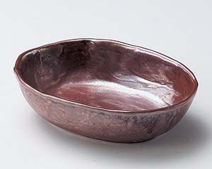 【まとめ買い10個セット品】和食器 ロ051-198 紅結晶楕円浅鉢【キャンセル/返品不可】【ECJ】