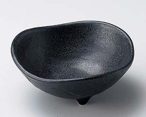 【まとめ買い10個セット品】和食器 イ053-038 黒備前三ッ山三ッ足4.0鉢【キャンセル/返品不可】【ECJ】