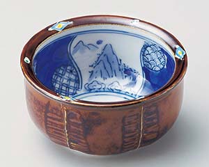 和食器 ミ056-168 菱紋山水3.6小鉢【ECJ】