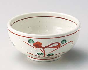 【まとめ買い10個セット品】和食器 ア060-078 赤絵手描花12.5cm多用鉢【キャンセル/返品不可】【ECJ】