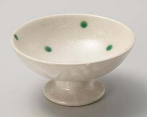 【まとめ買い10個セット品】和食器 オ063-258 志野グリーンドット高台デザート【キャンセル/返品不可】【ECJ】