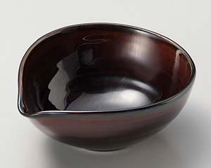 和食器 ネ062-038 漆ブラウン片口ボウル小【ECJ】