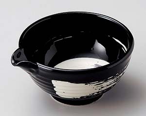 【まとめ買い10個セット品】和食器 ロ073-248 黒釉白刷毛3.6片口鉢【キャンセル/返品不可】【ECJ】