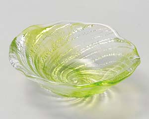 【まとめ買い10個セット品】和食器 ハ076-118 荒波グリーン小判豆鉢(ガラス)【キャンセル/返品不可】【ECJ】