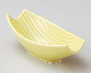 【まとめ買い10個セット品】和食器 ロ078-278 イエロー笹小付【キャンセル/返品不可】【ECJ】