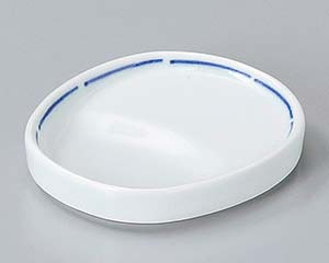 【まとめ買い10個セット品】和食器 ロ086-378 青ライン小判変わり千代口【キャンセル/返品不可】【ECJ】