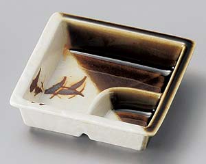 【まとめ買い10個セット品】和食器 ミ095-298 織部芦仕切鉢【キャンセル/返品不可】【ECJ】