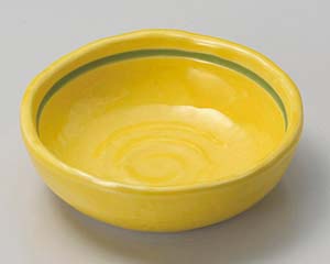 【まとめ買い10個セット品】和食器 ア096-278 黄釉ボール(松花堂兼用)【キャンセル/返品不可】【ECJ】