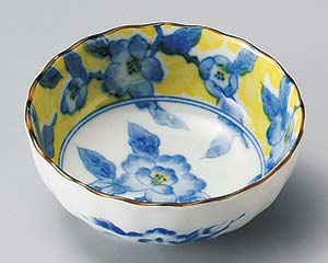 【まとめ買い10個セット品】和食器 カ095-368 黄彩花紋菊型3.5鉢【キャンセル/返品不可】【ECJ】