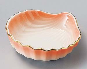 【まとめ買い10個セット品】和食器 ト098-178 オレンジ吹貝型小鉢【キャンセル/返品不可】【ECJ】