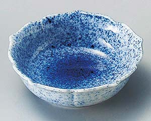 【まとめ買い10個セット品】和食器 チ099-038 吹墨桔梗型平鉢【キャンセル/返品不可】【ECJ】