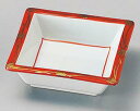 【まとめ買い10個セット品】和食器 チ100-058 赤金彩角鉢【キャンセル/返品不可】【ECJ】