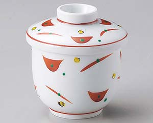 【まとめ買い10個セット品】和食器 ア114-128 赤絵点紋小むし【キャンセル/返品不可】【ECJ】