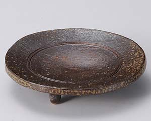 【まとめ買い10個セット品】和食器 ミ119-158 備前風丸高台皿【キャンセル/返品不可】【ECJ】