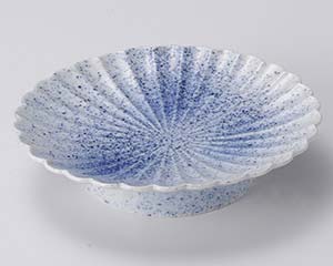 【まとめ買い10個セット品】和食器 チ119-218 吹墨菊型6.0高台皿【キャンセル/返品不可】【ECJ】
