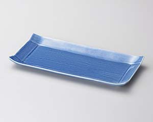 【まとめ買い10個セット品】和食器 ハ131-168 パレット24cm長角プレート(青)【キャンセル/返品不可】【ECJ】