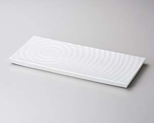 【まとめ買い10個セット品】和食器 タ134-098 白釉波紋長角尺2寸皿【キャンセル/返品不可】【ECJ】