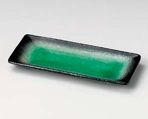 【まとめ買い10個セット品】和食器 タ138-058 エメラルドグリーン長角皿【キャンセル/返品不可】【ECJ】