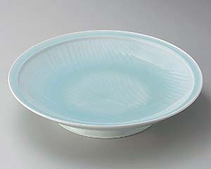 和食器 ト172-268 青白磁静流9.0皿【ECJ】
