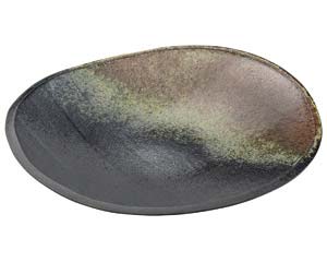和食器 メ172-018 古陶13.0変形大皿【ECJ】