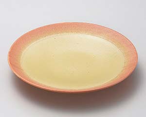 【まとめ買い10個セット品】和食器 ト173-188 黄灰吹櫛目9.0皿【キャンセル/返品不可】【ECJ】