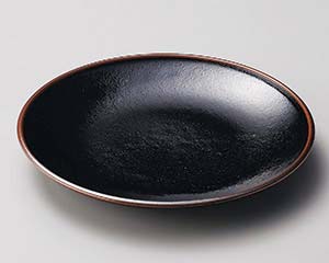 【まとめ買い10個セット品】和食器 ハ181-168 ユズクロ天目丸8.0皿【キャンセル/返品不可】【ECJ】