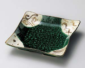 【まとめ買い10個セット品】和食器 イ192-198 里山織部7.0正角皿【キャンセル/返品不可】【ECJ】